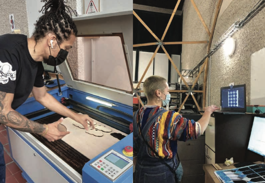 Utilisation de la découpe laser au fablab La verrière à Montreuil