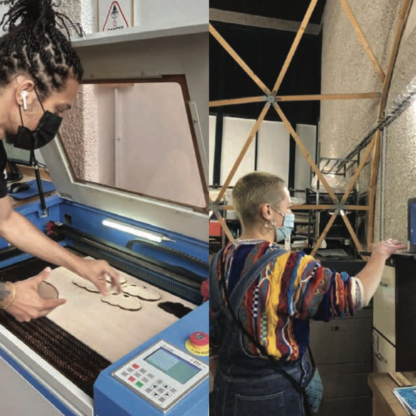 Utilisation de la découpe laser au fablab La verrière à Montreuil