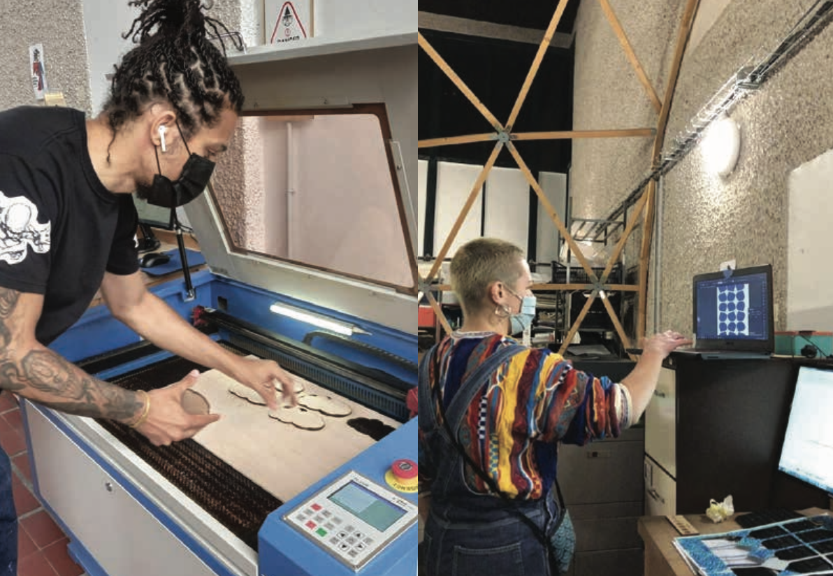 Utilisation de la découpe laser au fablab La verrière à Montreuil